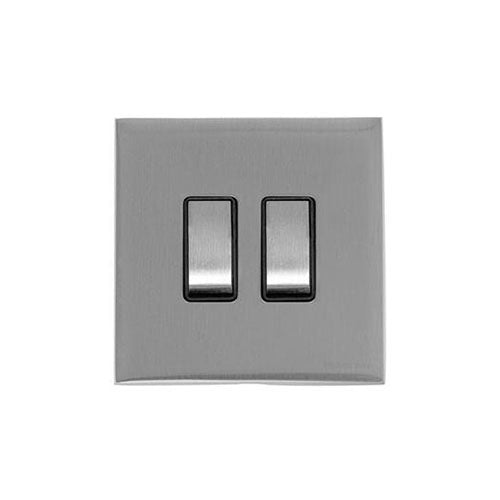 Winchester Range-Satin Chrome   -2 Gang Rocker Switch (10 Amp)
