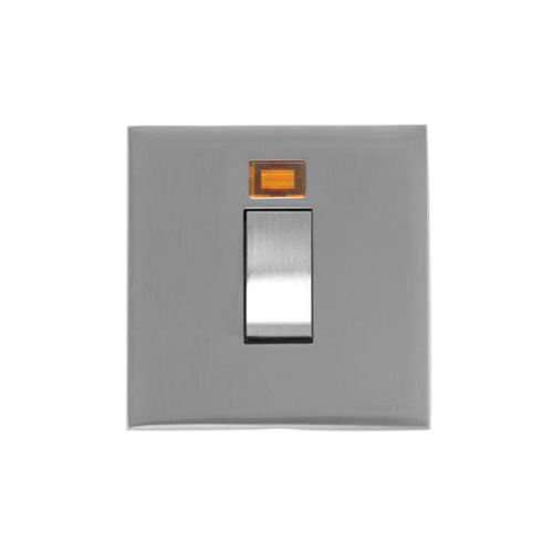 Winchester Range-Satin Chrome Silk-45A DP Cooker Switch with Neon (single plate)