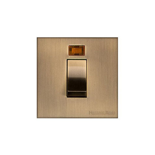 Winchester Range-Antique Brass-45A DP Cooker Switch with Neon (single plate)