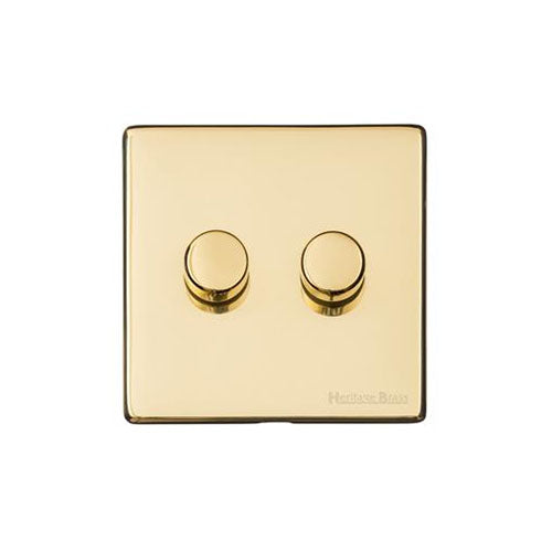 Vintage Range-Unlacquered Polished Brass -2G Multi Location Secondary Dimmer