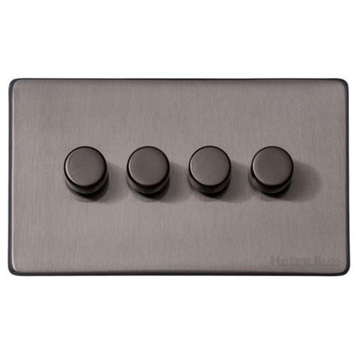 Vintage Range-Satin Black Nickel-4 Gang LED Dimmer (Compatible with LED Lamps)