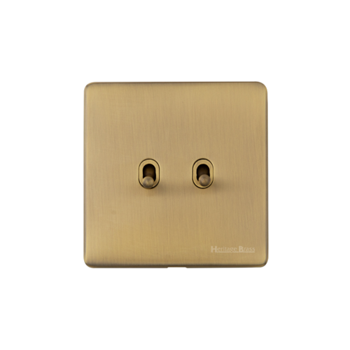 Vintage Range Antique Brass | 2 Gang Stockholm Toggle