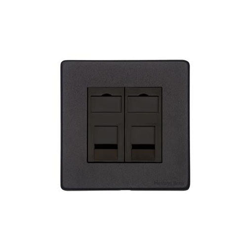 Vintage Range-Matt Black-2 Gang CAT6