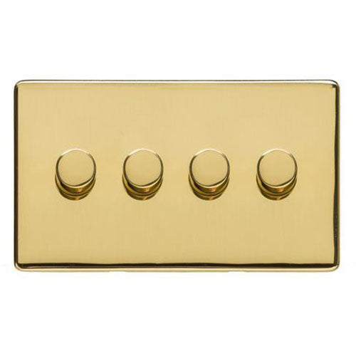 Studio Range-Polished Brass-4 Gang LED Dimmer (Compatible with LED Lamps)