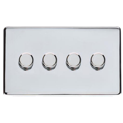 Studio Range-Polished Chrome-4 Gang LED Dimmer (Compatible with LED Lamps)