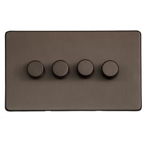 Studio Range-Matt Bronze-4 Gang LED Dimmer (Compatible with LED Lamps)