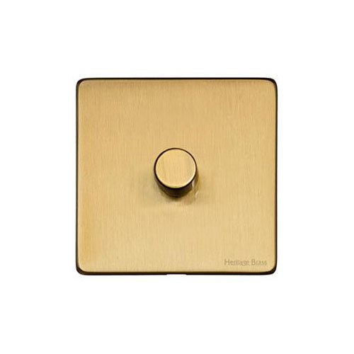Studio Range Satin Brass | 1 Gang TED Dimmer (Compatible with LED Lamps)