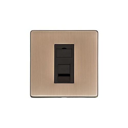 Studio Range-Antique Brass-1 Gang CAT6