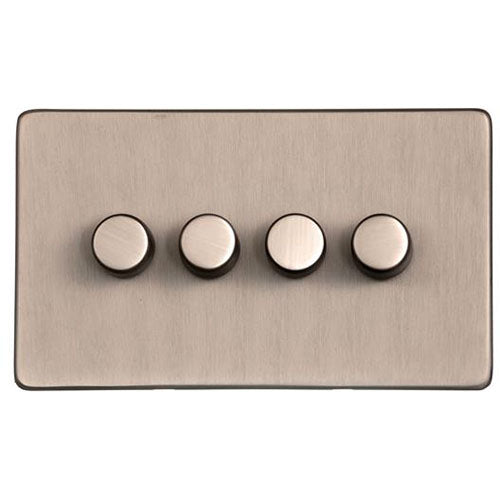 Studio Range-Aged Pewter-4 Gang LED Dimmer (Compatible with LED Lamps)