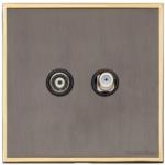 Executive Range-Satin Black Nickel & Brass-TV/Satellite Socket