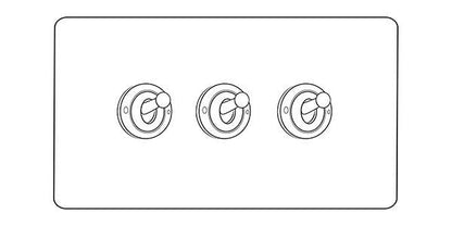Executive Range-Matt White & Brass-3 Gang Dolly Switch