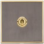 Executive Range-Satin Black Nickel & Brass-1 Gang Intermediate Toggle Switch