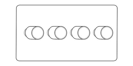 Executive Range-Matt White & Brass-4 Gang Dimmer (250 watts)