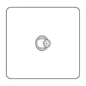 Executive Range-Matt White & Brass-1 Gang Satellite Socket