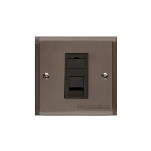 Elite Stepped Plate Range-Matt Bronze-1 Gang CAT6