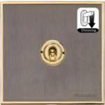 Executive Range-Satin Black Nickel & Brass-1 Gang Dimming Toggle Switch