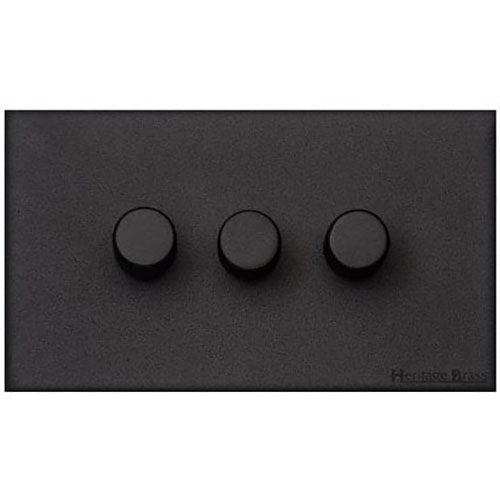Windsor Range-Matt Black-3 Gang Dimmer (400 watts)