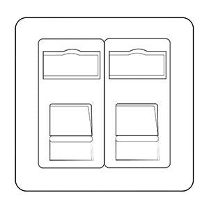 Executive Range-Matt White & Chrome-2 Gang Secondary Line Socket