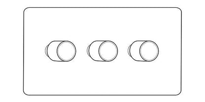 Executive Range-Matt White & Brass-2 Gang Trailing Edge Dimmer