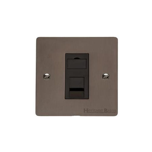 Elite Flat Plate Range-Matt Bronze-1 Gang CAT6