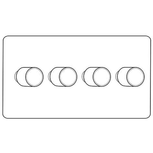 Windsor Range-Matt Black-4 Gang LED Dimmer (Compatible with LED Lamps)