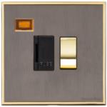 Executive Range-Satin Black Nickel & Brass-Switched Spur with Neon (13 Amp)