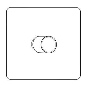 Executive Range-Matt White & Brass-1 Gang Dimmer (250 watts)