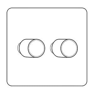 Executive Range-Matt White & Brass-2 Gang Dimmer (250 watts)