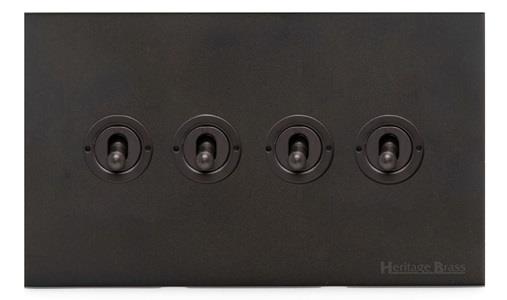 Windsor Range Dark Antique Bronze-4 Gang Toggle Switch