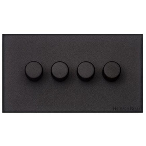 Windsor Range-Matt Black-4 Gang Dimmer (400 watts)