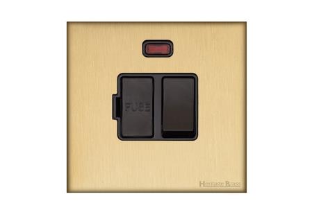 Windsor Range Matt Brass-Switched Spur with Neon (13 Amp)