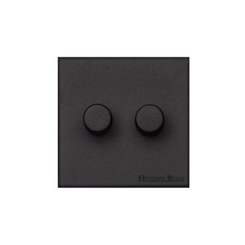 Windsor Range-Matt Black-2 Gang Dimmer (250 watts)