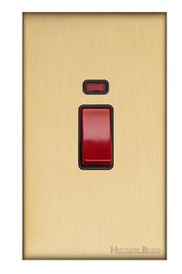 Windsor Range Matt Brass-45A DP Cooker Switch with Neon (tall plate)