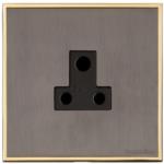 Executive Range-Satin Black Nickel & Brass-5 Amp 3 Round Pin Socket