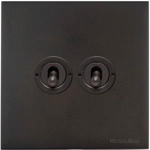 Windsor Range Dark Antique Bronze-2 Gang Toggle Switch