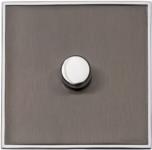 Executive Range-Satin Black Nickel & Chrome-1 Gang TED Dimmer (Compatible with LED Lamps)