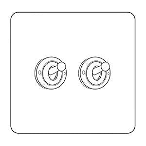 Executive Range-Matt White & Brass-2 Gang Trailing Edge Dimmer