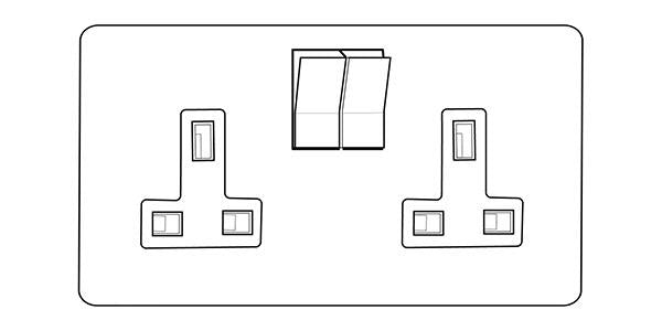 Executive Range-Matt White & Chrome-Double Socket (13 Amp)