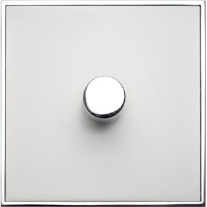 Executive Range-Matt White & Chrome-1 Gang Dimmer (250 watts)