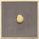 Executive Range-Satin Black Nickel & Brass-1 Gang TED Dimmer (Compatible with LED Lamps)