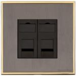 Executive Range-Satin Black Nickel & Brass-2 Gang Master Line Socket