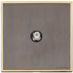 Executive Range-Satin Black Nickel & Brass-1 Gang Satellite Socket