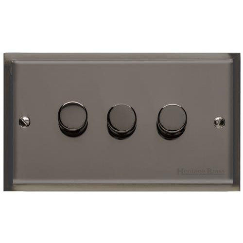Elite Stepped Plate Range-Black Nickel-3G Multi Location Secondary Dimmer