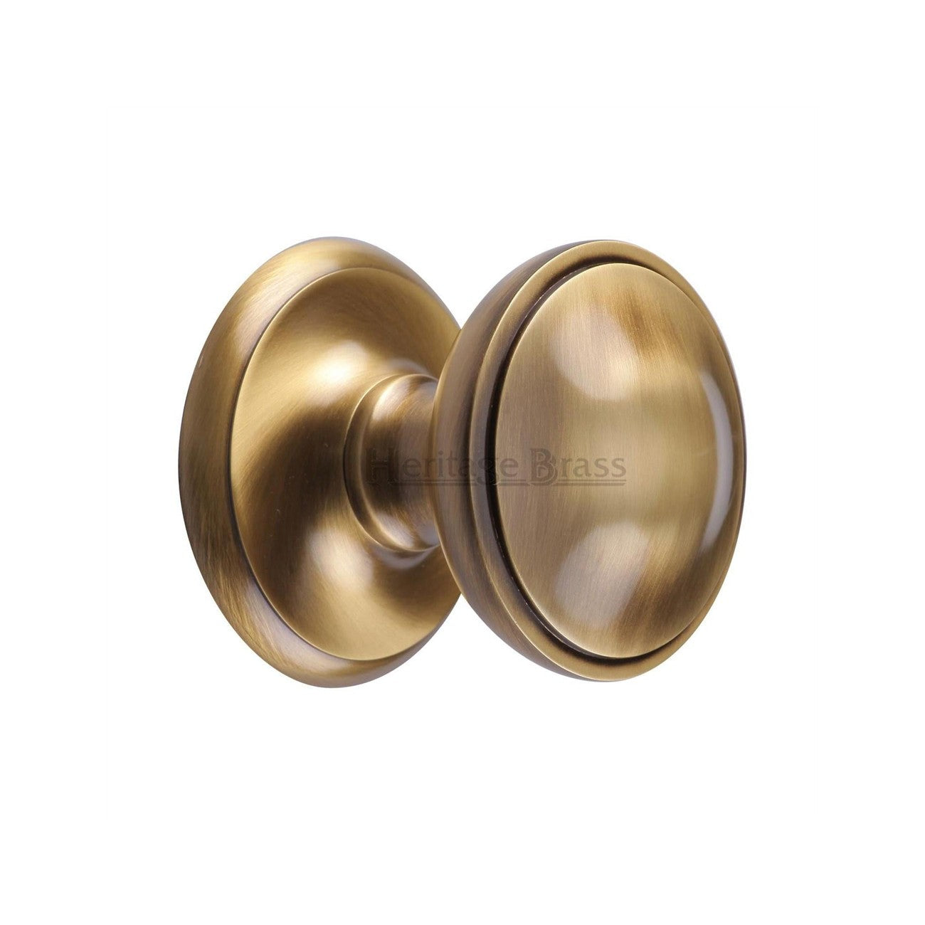 Round Centre Door Knob - Antique Brass