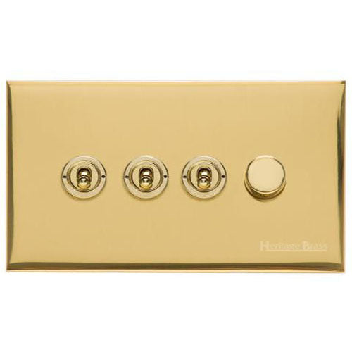 Winchester Range-Polished Brass-4G 3xToggle 1xTED