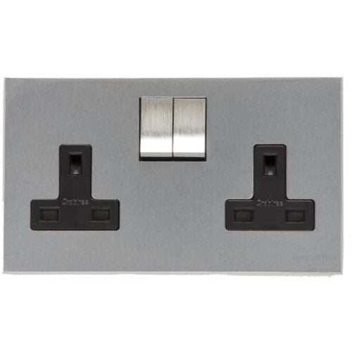 Winchester Range-Satin Chrome Silk-Double Socket (13 Amp)