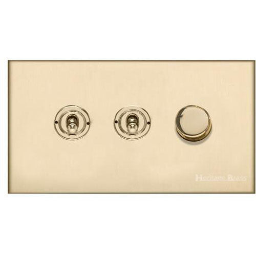Winchester Range-Satin Brass-3G 2xToggle 1xTED