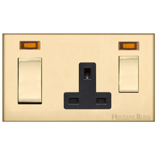 Winchester Range-Satin Brass-45A Cooker Unit + 13A Socket