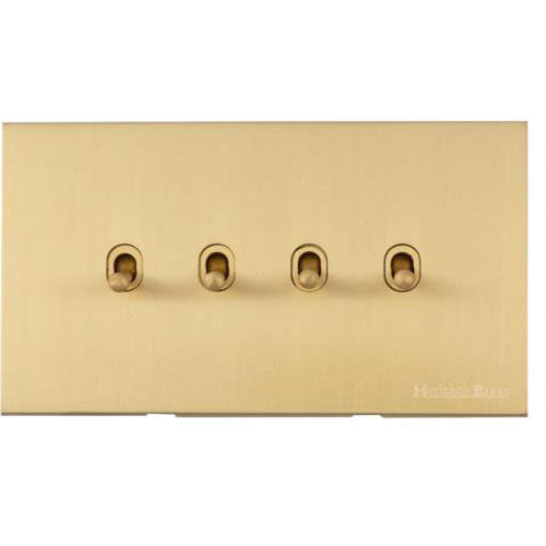 Winchester Range-Satin Brass-4 Gang Stockholm Toggle