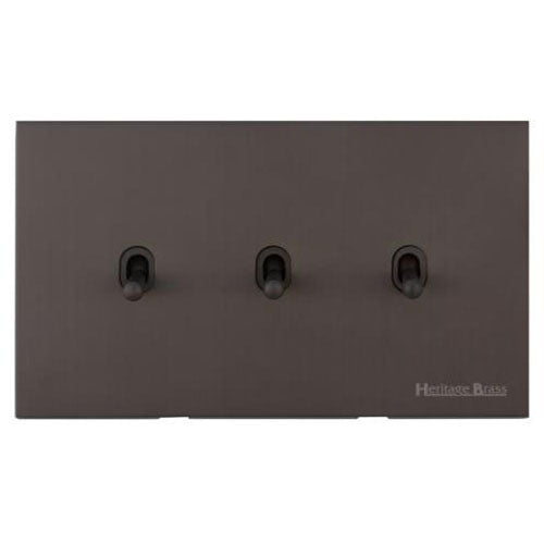 Windsor Range-Matt Bronze-3 Gang Stockholm Toggle